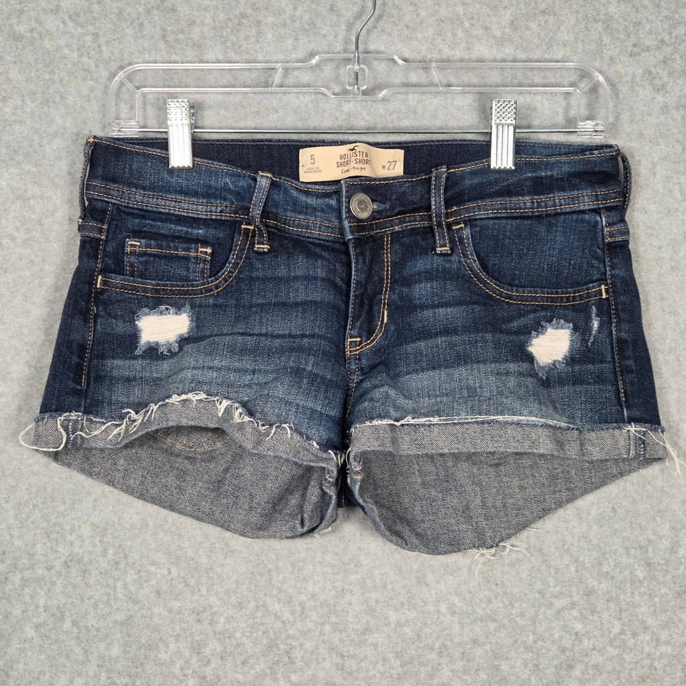 Y2K Hollister Women Junior 5 / 27 Mirco Short-Short Low Rise Denim Shorts Booty